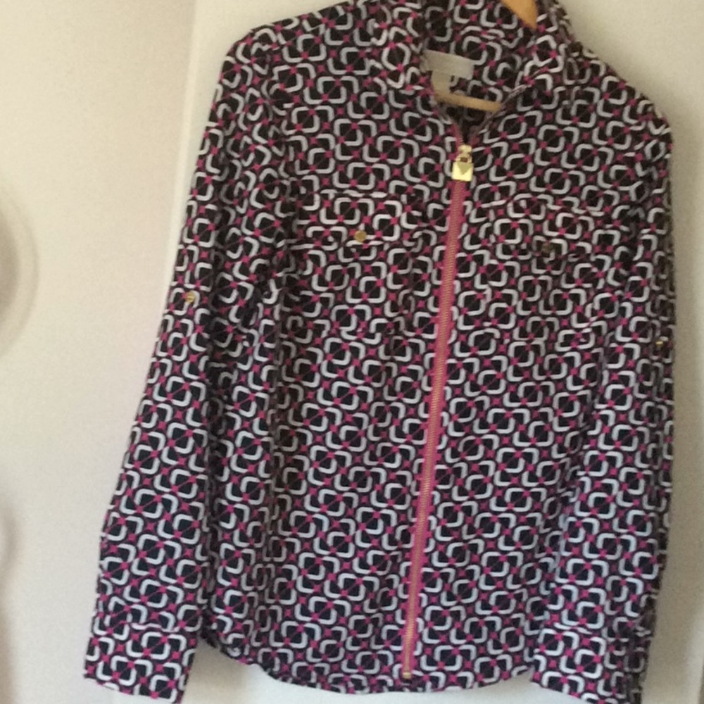 MICHAEL KORS SHIRT, ZIPPERED SIZE S
